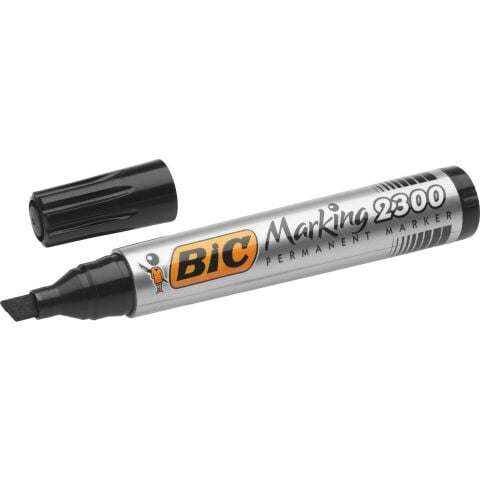 Bic Marker 2300 Kesik Uçlu Permanent Markör Siyah 12'li Kutu