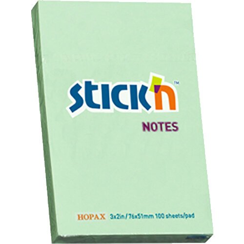 Stickn Eco Notes 76 mm X 51 mm Yapışkanlı Not Kağıdı 100 syf. Pastel Yeşil