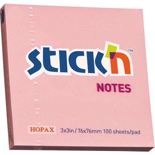 Stickn Eco Notes 76 mm X76 mm Yapışkanlı Not Kağıdı 100 syf. Pastel Pembe