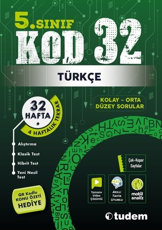 Tudem Yayınları 5.Sınıf Türkçe Kod 32 Tekrar Testleri