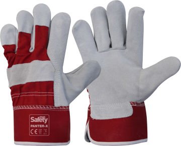 MAXSAFETY PANTER-X LEATHER PALM GLOVES (RED)