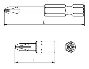 İzeltaş 4825210012 Pz 2 Pozidriv Bits Uç 50Mm