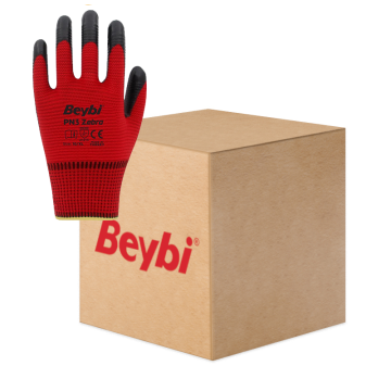 Beybi PN3 Zebra Polyester Örme Nitril Eldiven