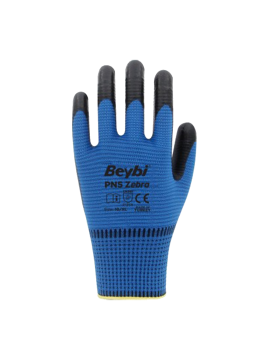 Beybi PN5 Zebra Polyester Örme Nitril Eldiven