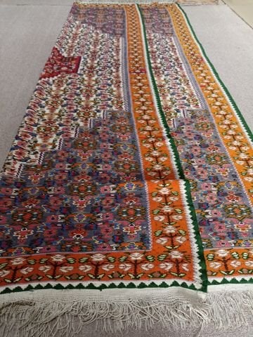 EL DOKUMA İPEK SİNE KİLİM 143X220 CM.