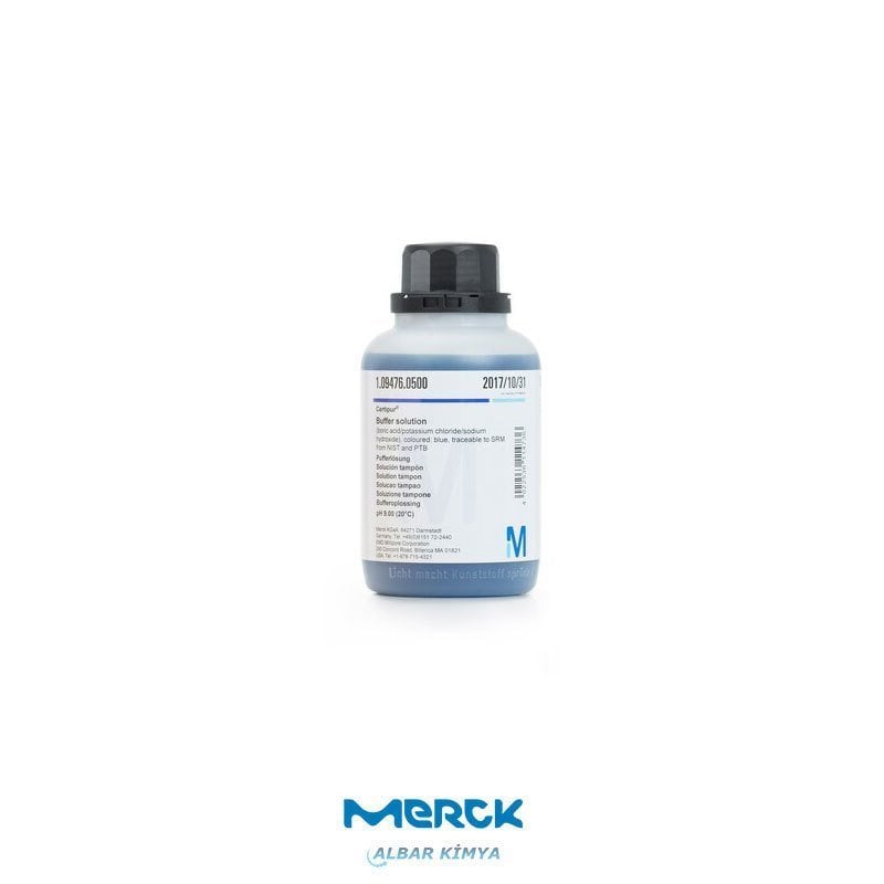 M109476 Boric acid 500 mL, 4 L, 10 L (Titripac®)  pH=9.00 mavi (20°C) CertiPUR®