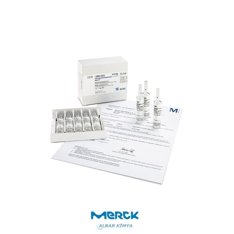 M188051 Su Standardı % 0.1 - 1.0 mg/g H ampul 2O içermektedir (Sıvı Form) - 10x8 mL ampul   Aquastar®