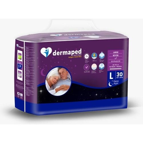 Dermaped Gece Large 100-150 cm 30'lu Bel Bantlı Yetişkin Hasta Bezi