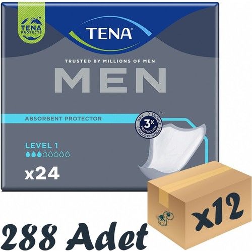 Tena Men Level-1, Erkek Mesane Pedi, 3 Damla, 24'lü 12 Paket 288 Adet