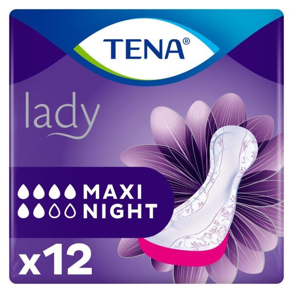 Tena Lady Maxi Night 6 damla Kadın Mesane Pedi 12'li paket