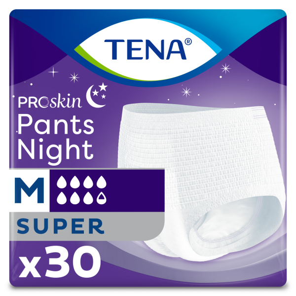 Tena ProSkin Pants Night Medium Orta Beden Gece için Süper Emici Külot 30 lu paket