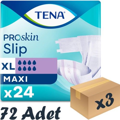 Tena Proskin Slip Maxi 8 damla Ekstra Büyük Boy Xlarge Belbantlı Hasta Bezi 24'lü 3 paket / 72 adet
