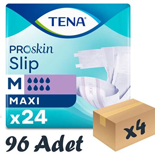 Tena Proskin Slip Maxi 8 damla Orta Boy Medium Belbantlı Hasta Bezi 24'lü 4 paket / 96 adet