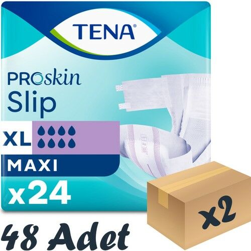 Tena Proskin Slip Maxi 8 damla Ekstra Büyük Boy Xlarge Belbantlı Hasta Bezi 24'lü 2 paket / 48 adet
