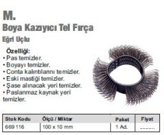 Boya çıkarma tel fırça eğik uç 100mmx10mm