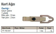 Kurt ağzı çektirme ucu şase ve kaporta doğrultma tek yönlü uzun çene 1 ad.
