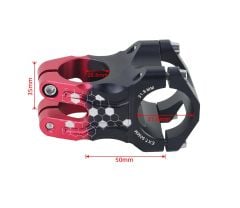 Wake Alüminyum Siyah / Kırmızı 31.8 50mm Kısa Gidon Boğazı