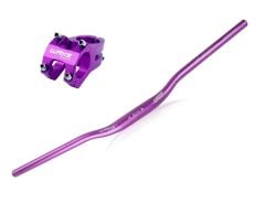 Wake Alüminyum Mor 31.8 780mm Riser Mtb Gidonu + Gidon Boğazı Seti