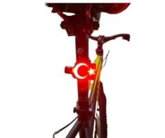 Epic USB Turkish Flag Led Işıklı Bisiklet Arka Stop