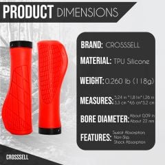 Crosssell Avuç İçi Destekli Ergonomik Scooter / Bisiklet Elcik Kırmızı