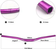 Wake Alüminyum Mor 31.8 780mm Riser Mtb Gidon