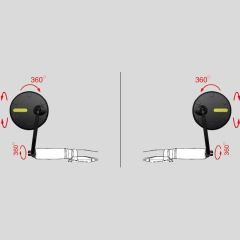 Lexis Flank 76 Universal Optik Dış Bükey Geniş Açılı Gidon Ucu Bağlantılı Bisiklet / E-Bike / E-Scooter / Atv / Motosiklet Aynası