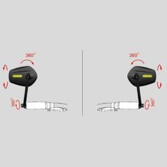 Lexis Flank 104 Universal Optik Dış Bükey Geniş Açılı Gidon Ucu Bağlantılı Bisiklet / E-Bike / E-Scooter / Atv / Motosiklet Aynası