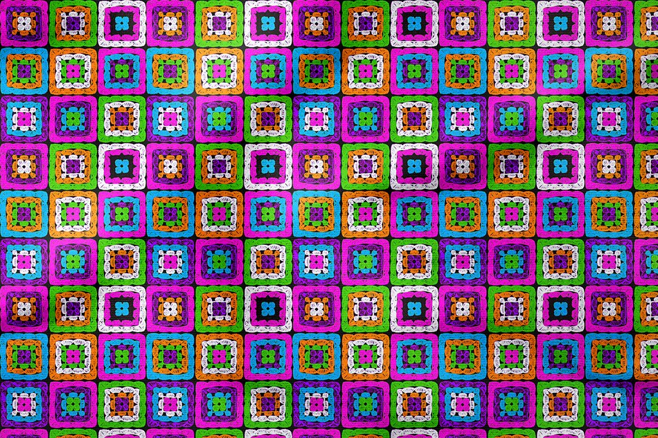 Patchwork Motif Desenli Dijital Baskılı Kumaş