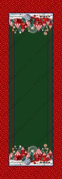 50 cm'lik Runner Kırmızı Yeşil Yılbaşı Desenli Kumaş
