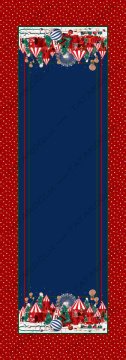 50 cm'lik Runner Kırmızı Lacivert Yılbaşı Desenli Kumaş