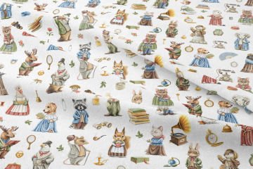 Vintage Kıyafet Giyen Hayvanlar Kedi,Köpek,Horoz,Tavşan,Geyik,Kurt,Sincap,Rakun,Ördek