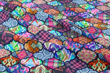 Sur ve Kırkyama Patchwork Desenli Dijital Baskı Kumaş