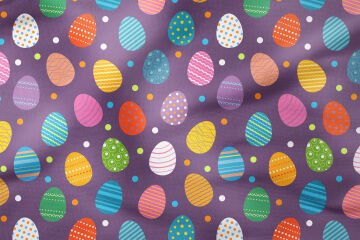 Mor Zemin Üzerine Renkli Geometrik Paskalya Yumurtaları