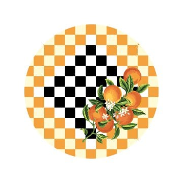 Damalı Portakallı Servis Suplası - Supla 3'lü Set