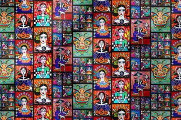 Patchwork Frida Kahlo Desenli Dijital Baskılı Kumaş