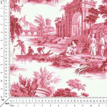 Vintage Fransız Esintileri Red Toile de Jouy