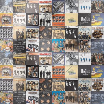 The Beatles Albüm Kapakları Klasik Rock Müzik Desenli Kumaş