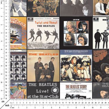 The Beatles Albüm Kapakları Klasik Rock Müzik Desenli Kumaş