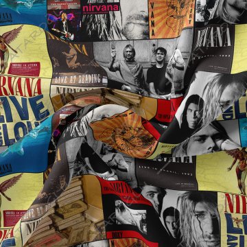Nirvana Klasik Rock Müzik Albüm Kapakları Desenli Kumaş