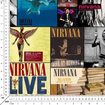 Nirvana Klasik Rock Müzik Albüm Kapakları Desenli Kumaş