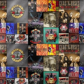 Guns N'roses Klasik Rock Albüm Kapakları Desenli Kumaş