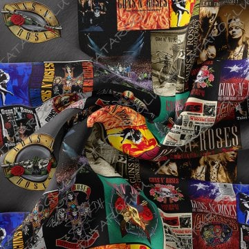 Guns N'roses Klasik Rock Albüm Kapakları Desenli Kumaş