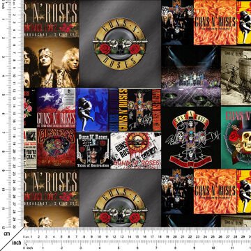 Guns N'roses Klasik Rock Albüm Kapakları Desenli Kumaş