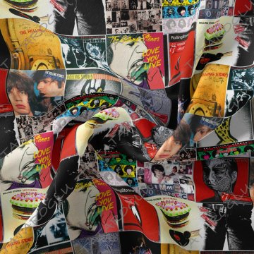 Rolling Stones Klasik Rock Müzik Kapakları Desenli Kumaş