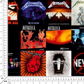 Metallica Klasik Rock Albüm Kapakları Desenli Kumaş