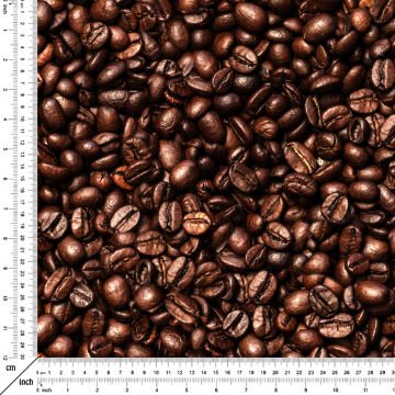 Taze Kahve Çekirdekleri Desenli Dijital Baskılı Kumaş