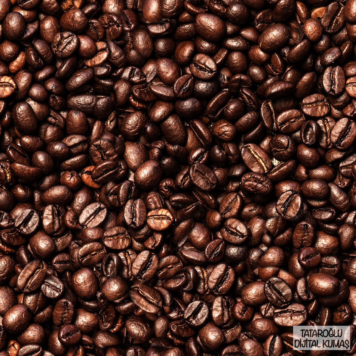 Taze Kahve Çekirdekleri Desenli Dijital Baskılı Kumaş