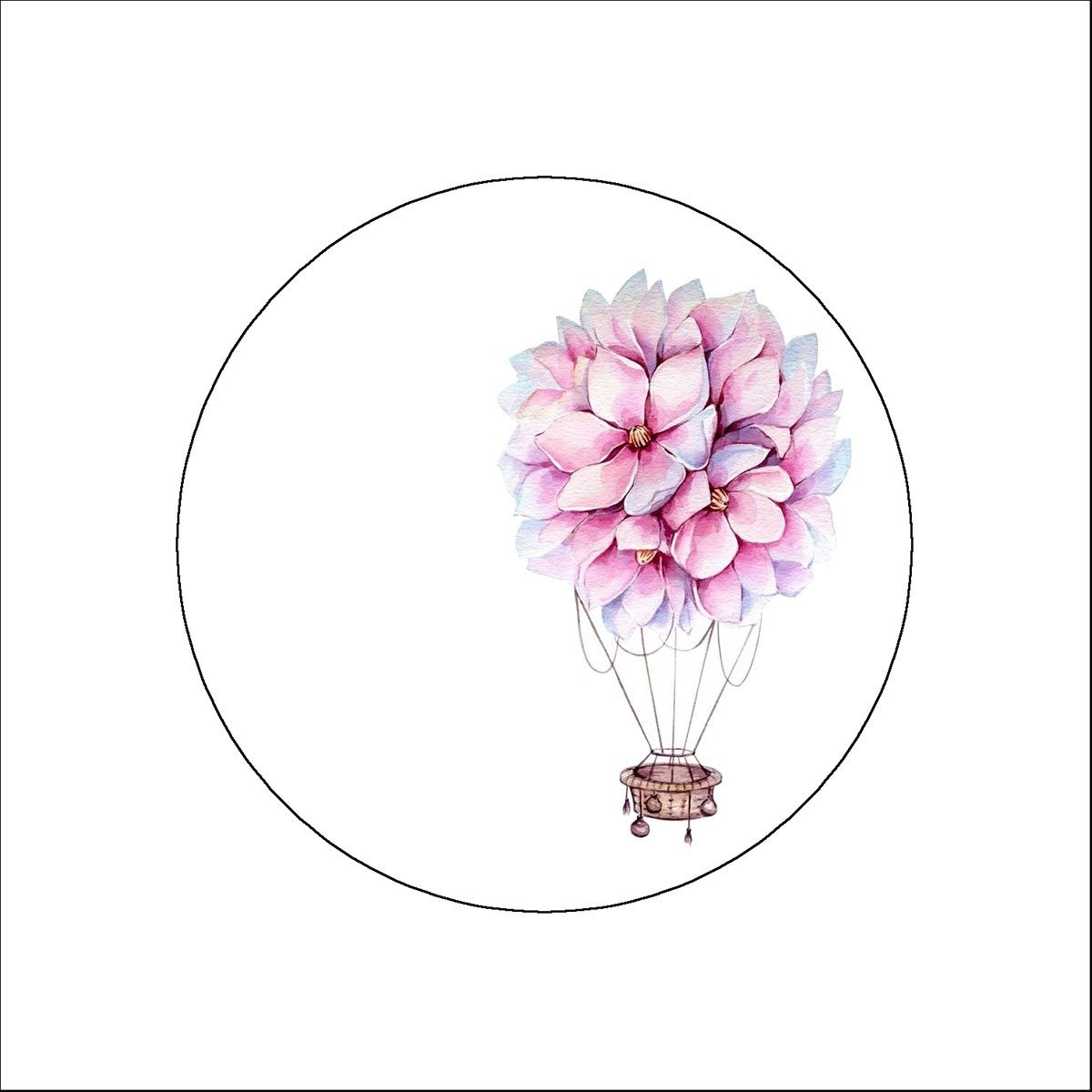 Pembe Ortanca Çiçekli Uçan Balon Kahve Suplası