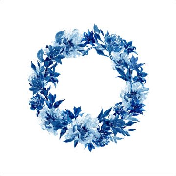 Mavi Çiçekli Servis Suplası - Supla 3'lü Set
