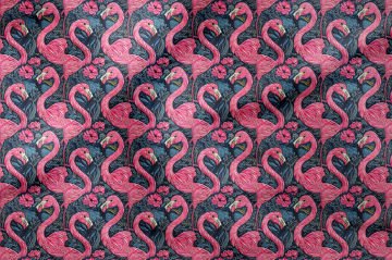 Flamingo Desenli Dijital Baskı Kumaş